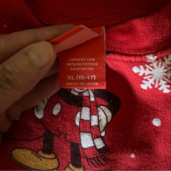 Mickey Mouse SET Unisex Juniors Printed Snowflake Holiday Sweatshirt & Stocking - Picture 8 of 8